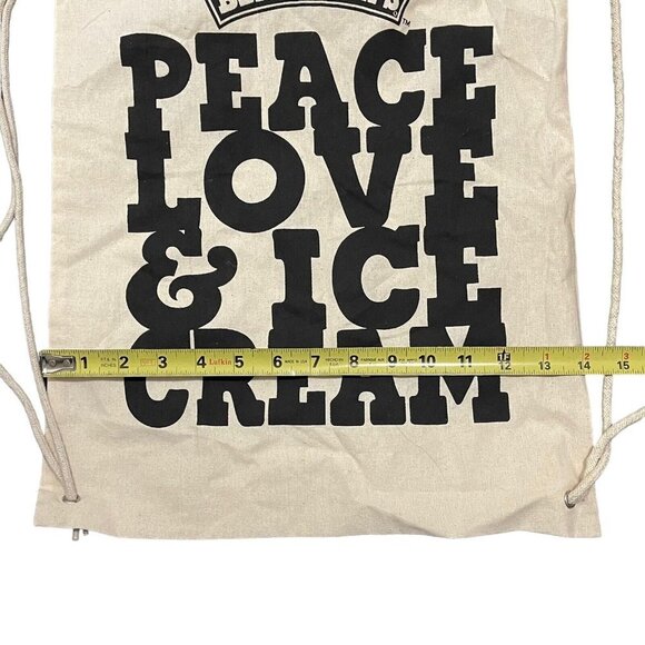 Ben & Jerrys Drawstring Tote Bag Peace Love Ice Cream Sports Backpack Boho Flair - Picture 6 of 12